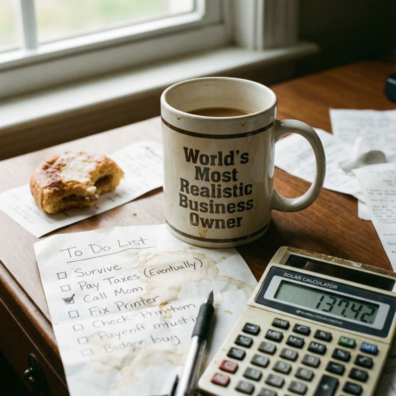Small business owner working at desk